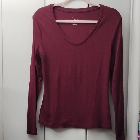 a new day Tops - ‼️SALE‼️A New Day Maroon Fitted Long Sleeve Ribbed Tee